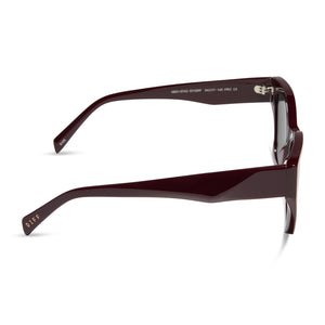 EVIE - DARK CHERRY LACQUER + GREY + POLARIZED SUNGLASSES