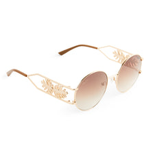Faye Sunglasses | Shiny Gold & Brown Gradient | DIFF Eyewear