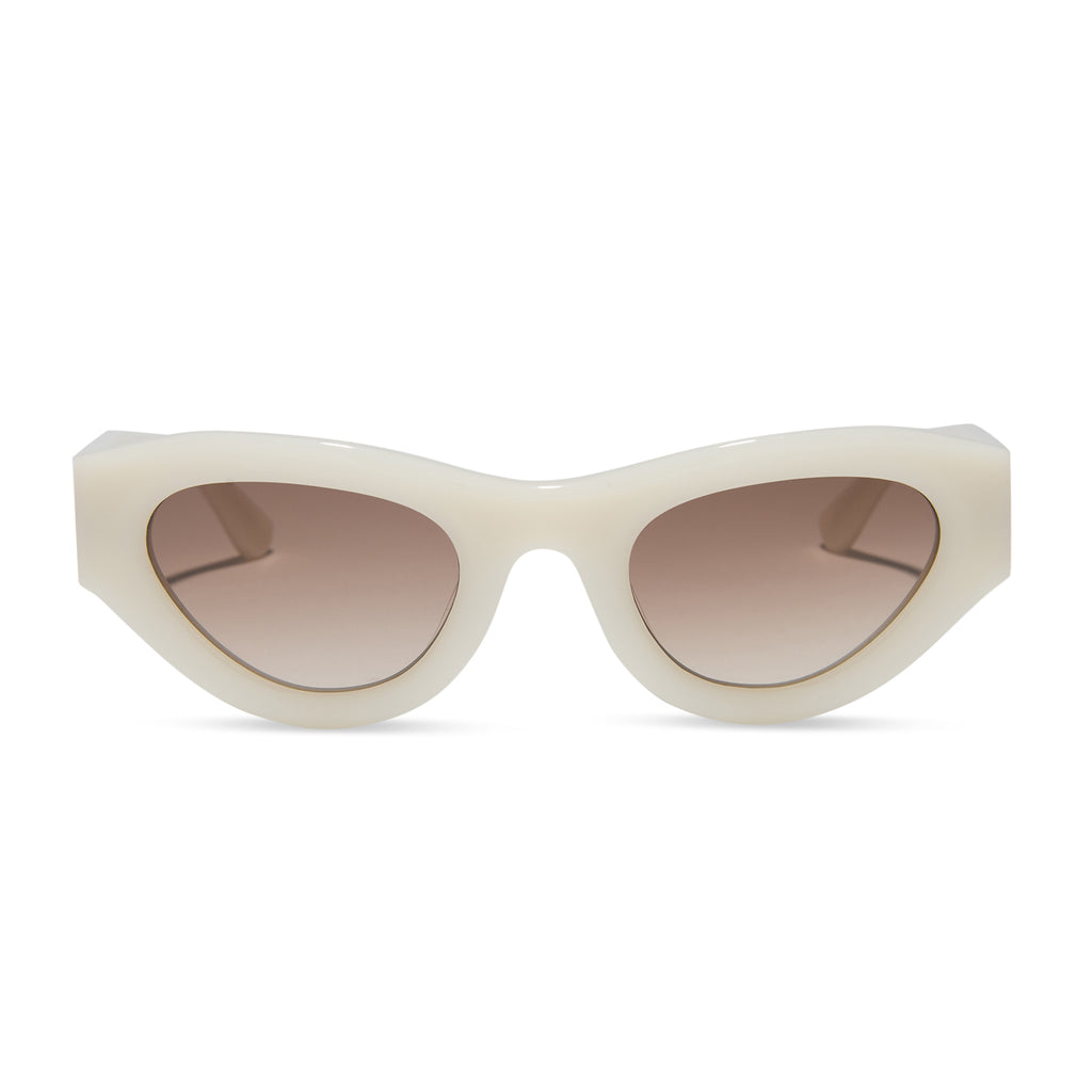 LUCY - MERINGUE + BROWN GRADIENT SUNGLASSES