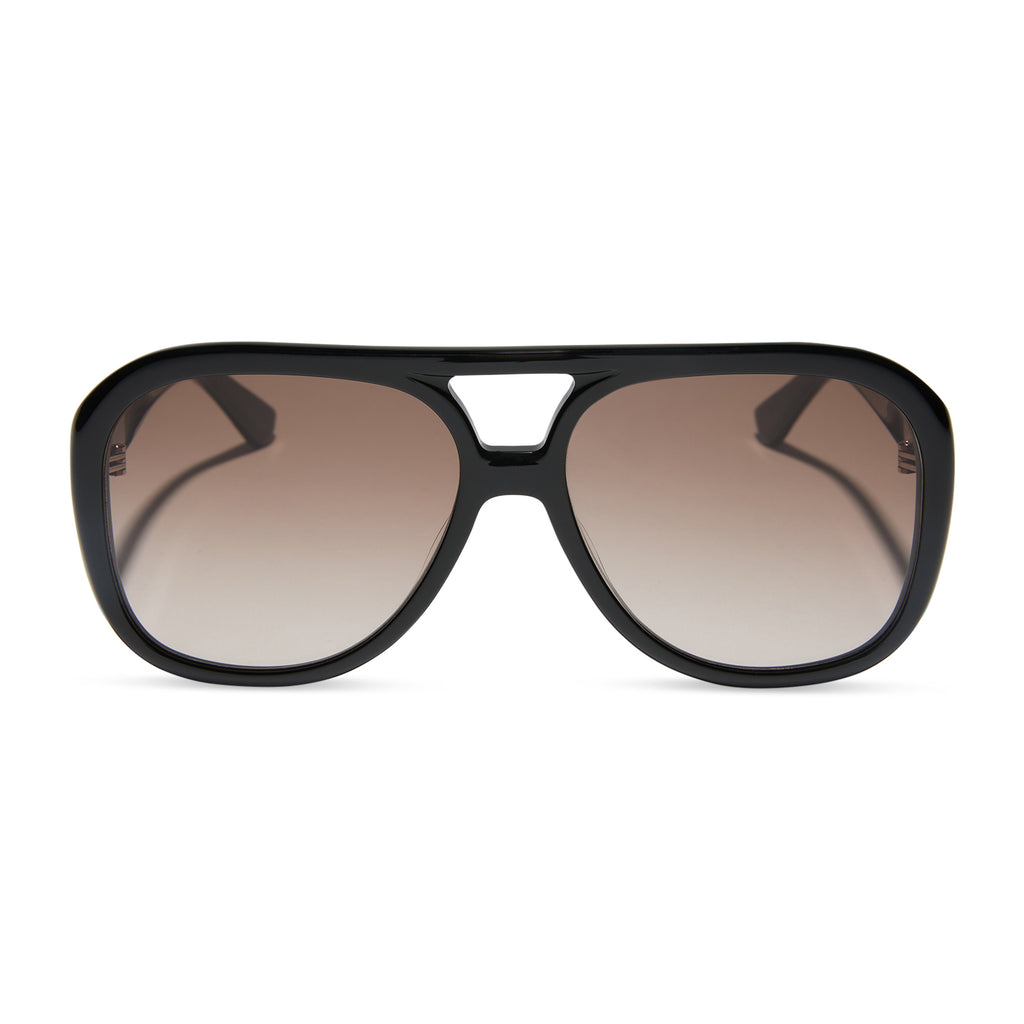 PAULINE - BLACK + BROWN GRADIENT SUNGLASSES