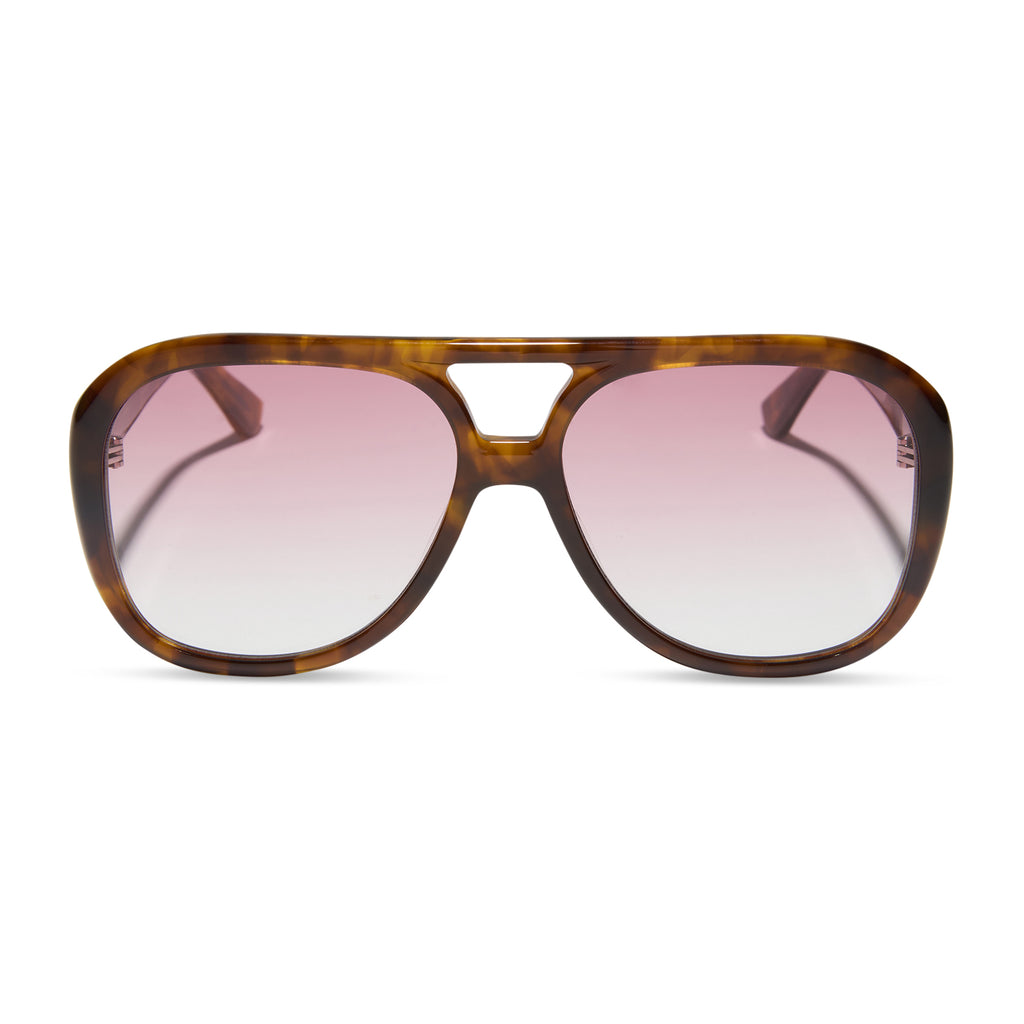 PAULINE - HONEY TORTOISE + ROSE GRADIENT SUNGLASSES