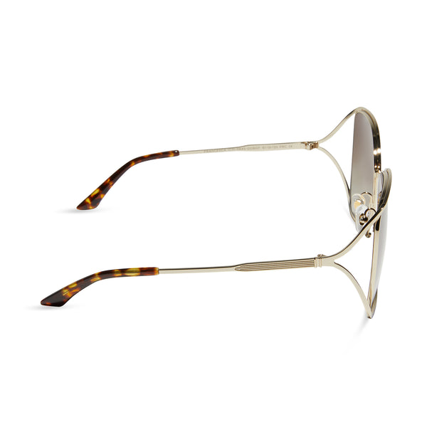 francesca - gold with dark tortoise + brown gradient polarized sunglasses 3