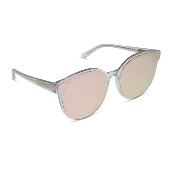 gemma - opalescent pink + cherry blossom mirror sunglasses 2