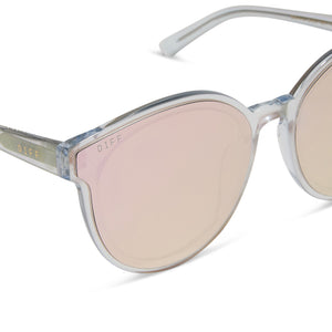 Gemma Round Sunglasses | Pink & Cherry Blossom Mirror | DIFF  display picture 3