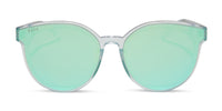 swatch for GEMMA - OPALESCENT TURQUOISE + TURQUOISE ICE MIRROR SUNGLASSES