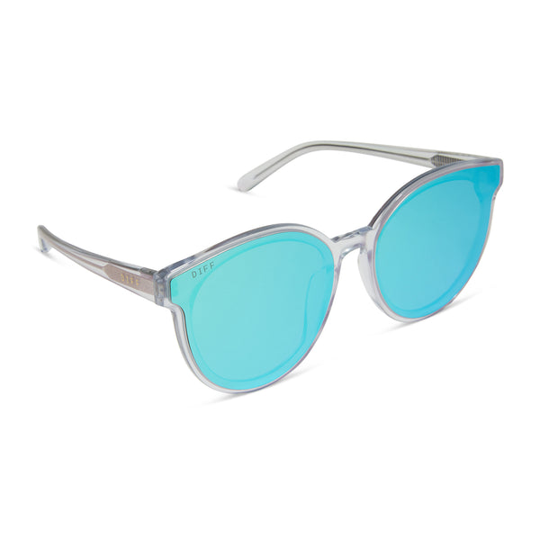 gemma - opalescent turquoise + turquoise ice mirror sunglasses 2