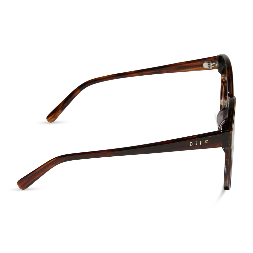 Gemma Round Sunglasses Sequoia Tortoise & Brown Gold Flash DIFF Eyewear