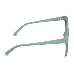 GEMMA - STEEL TEAL + GREY GRADIENT WITH SILVER FLASH SUNGLASSES