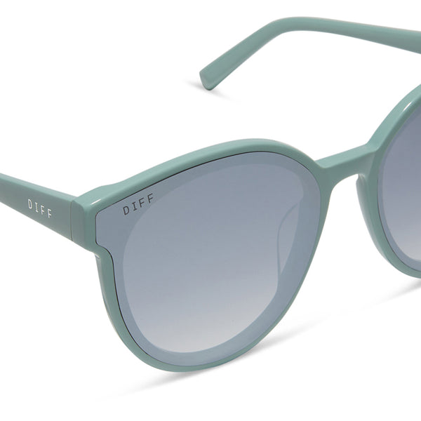 gemma - steel teal + grey gradient with silver flash sunglasses 4