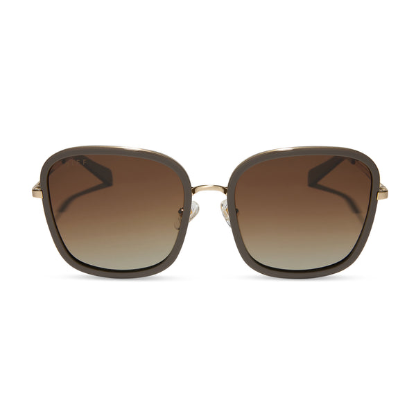 DIFF Genevive Tortoise Brown Gold Oversized Sunglasses Rose DE01-0402-GDBGP Cameron Navigator Sunglasses | Tawny Tort & Brown Gradient  main image 2