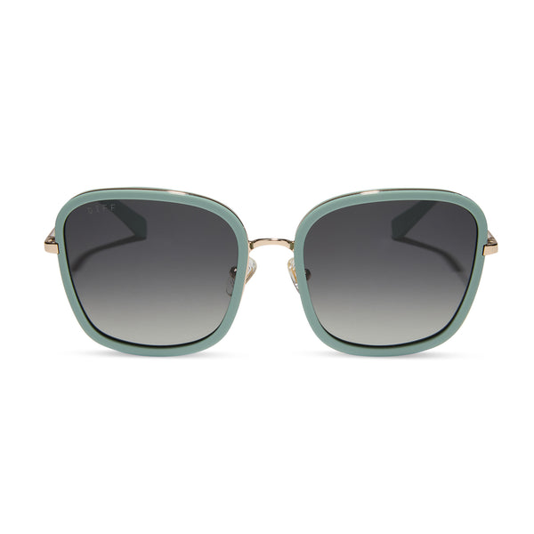 genevive - steel teal + grey gradient sunglasses