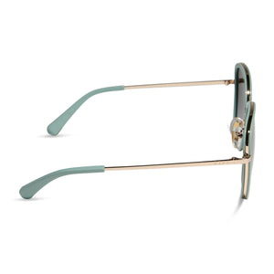 Diff Eyewear Teal Square Sunglasses Bella Square Sunglasses | Steel Teal & Grey Gradient | DIFF  main image 2