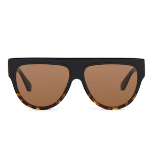 GEORGIE - BLACK WILD TORTOISE OMBRE + BROWN SUNGLASSES