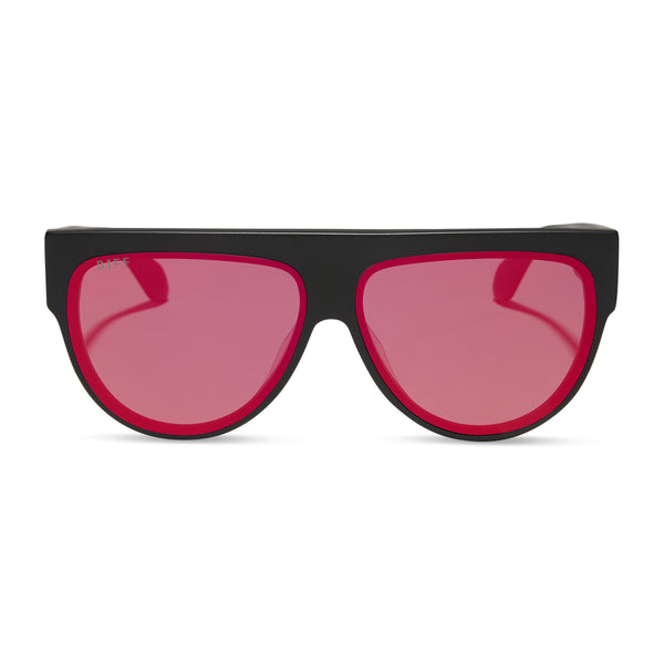 DIFF Sunglasses / Georgie Guava Frames with Pink Gradient Lenses Rue Square Glasses | Guava | Diff Eyewear main image 4