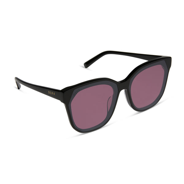 gia - black + aubergine w silver flash sunglasses 2