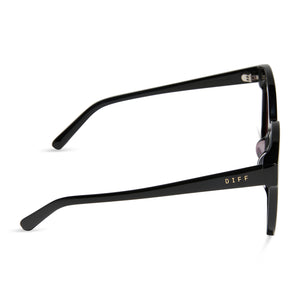 Gia Square Sunglasses | Black & Aubergine With Silver Flash