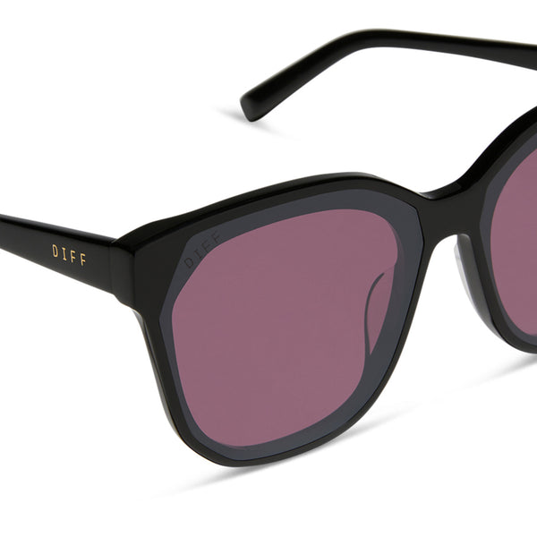 gia - black + aubergine w silver flash sunglasses 4