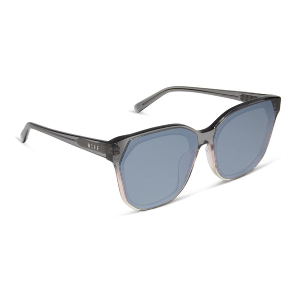 gia - smoke rose crystal ombre + silver flash sunglasses 2