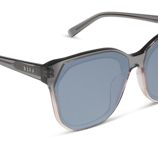 gia - smoke rose crystal ombre + silver flash sunglasses 4