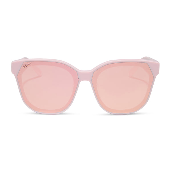 Gia Square Sunglasses | Powder Pink & Cherry Blossom Mirror  display picture 2