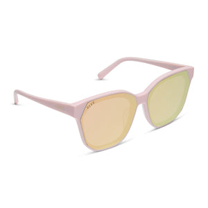 Gia Square Sunglasses | Powder Pink & Cherry Blossom Mirror | DIFF