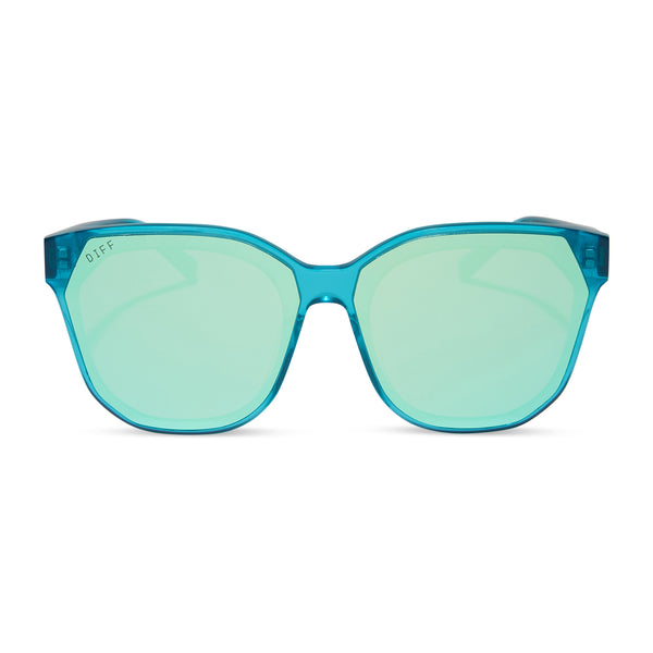 gia - turquoise ice crystal + turquoise ice mirror sunglasses