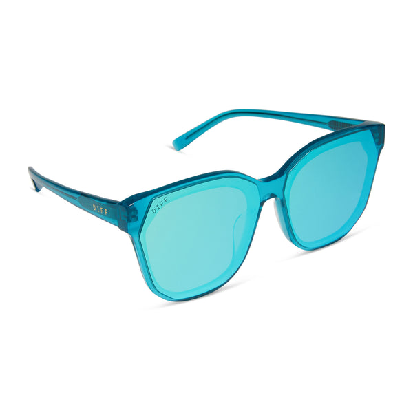 gia - turquoise ice crystal + turquoise ice mirror sunglasses 2