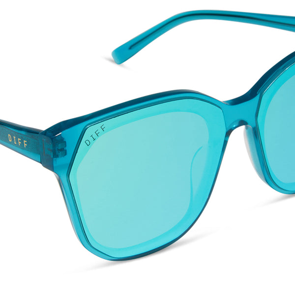 gia - turquoise ice crystal + turquoise ice mirror sunglasses 4