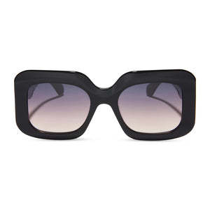 diff eyewear featuring the giada square sunglasses with a black acetate frame and twilight gradient lenses front view