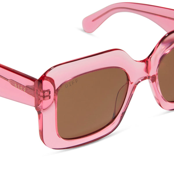 giada - candy pink crystal + brown sunglasses 4