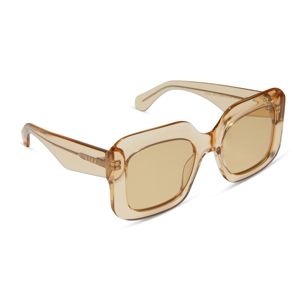 Giada Rectangle Sunglasses | Honey Crystal & Honey Crystal | DIFF Eyewear