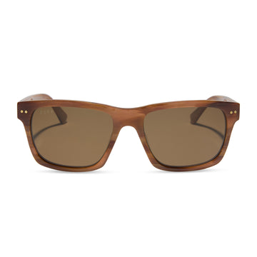 Gino XL Square Sunglasses | Whiskey & Brown Polarized | DIFF Eyewear