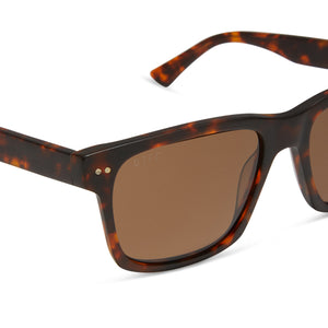 DIFF CHARITABLE EYEWARE Gino XL Polarized Sunglasses – Matte Rich Tortoise Brown Gino XL Square Sunglasses | Matte Rich Tortoise & Brown  main image 3