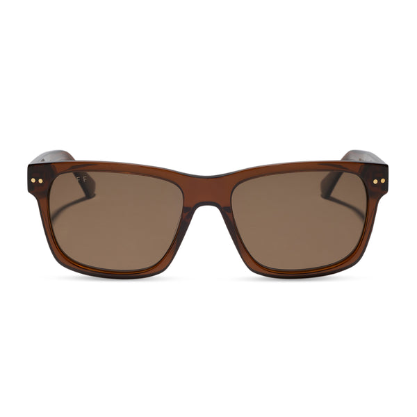 Gino XL Square Sunglasses | Matte Rich Tortoise & Brown | DIFF Eyewear