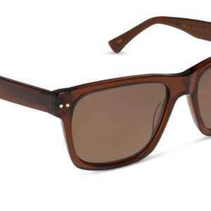 DIFF NEW Jean Sunglasses - Chic, Square, cognac Champagne square sunglasses with brown lenses: Denim | TBD  main image 4