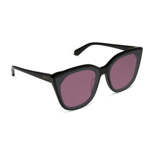 GJELINA - BLACK + AUBERGINE + SILVER FLASH SUNGLASSES