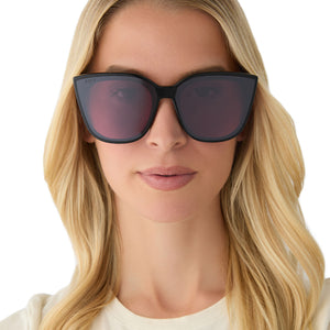 GJELINA - BLACK + AUBERGINE + SILVER FLASH SUNGLASSES