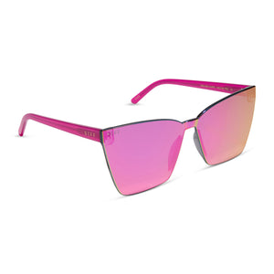 Goldie Cat Eye Sunglasses | Bright Tulip & Pink Rush Mirror | DIFF