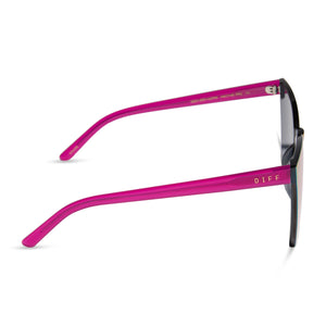 Goldie Cat Eye Sunglasses | Bright Tulip & Pink Rush Mirror | DIFF