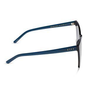 NWT Diff Eyewear Women\'s Navy Frame Sunglasses with Blue Gradient Lenses Donna Square Sunglasses | Deep Navy Metal & Aegean Blue  main image 2