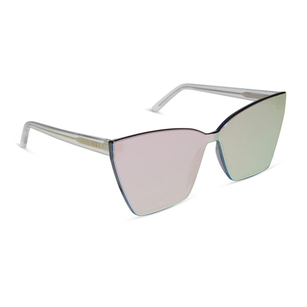 goldie - opalescent pink + cherry blossom mirror sunglasses 2