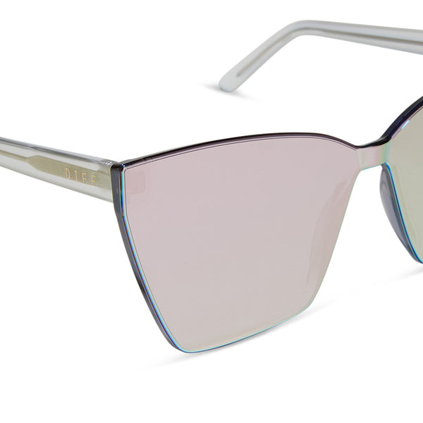 goldie - opalescent pink + cherry blossom mirror sunglasses 4