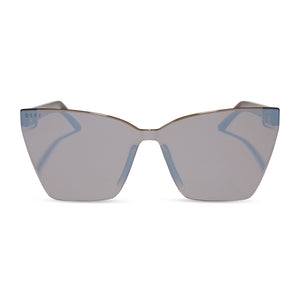 diff eyewear featuring the goldie cateye sunglasses with a sequoia tortoise frame and brown gold flash lenses front view