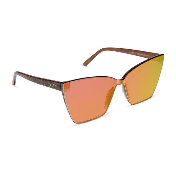 DIFF Eyewear Goldie XS Pink Sunglasses Goldie Cateye Sunglasses | Pink & Cherry Blossom Mirror  main image 3