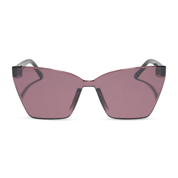 goldie xs - black + aubergine w silver flash sunglasses