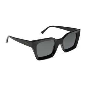 Greer Square Sunglasses | Black & Grey | DIFF Eyewear display picture 1