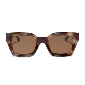 Greer Square Sunglasses | Dove Tortoise & Brown | DIFF Eyewear
