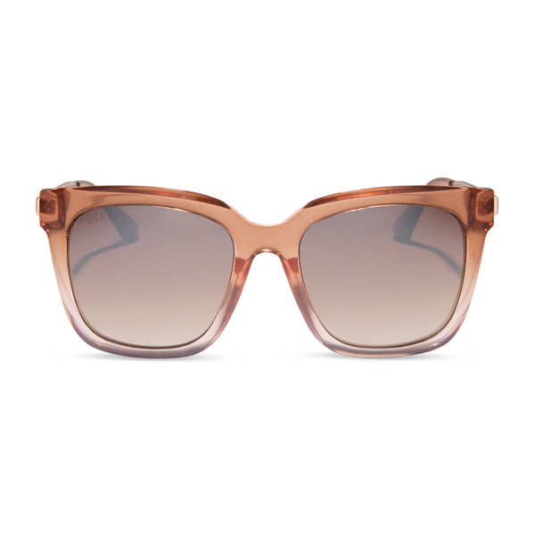Hailey Square Sunglasses | Taffy Gradient & Taupe Mirror  display picture 1