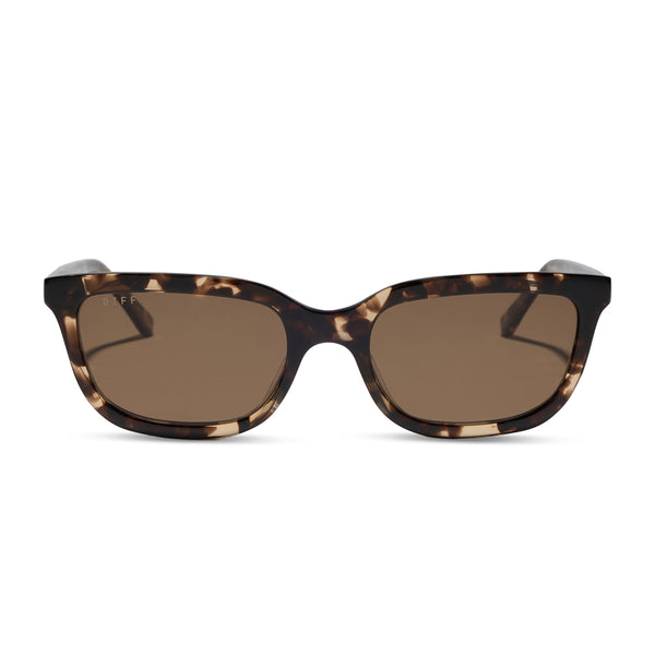 Hannah Rectangle Sunglasses | Espresso Tortoise & Brown  display picture 2