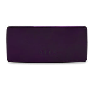 diff eyewear hard chrome case in purple front view